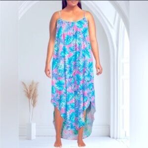 Jasmine & Ginger Blue and Pink Maxi Dress